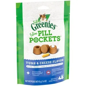 1.6 oz. Greenies Pill Pockets Cat Tuna/Cheese Treats (45 Count) - Treats
